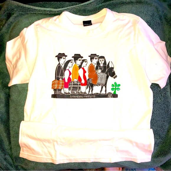 Malwee Kids Cool Brazilian Folkloric Art T Shirt Casamento Matuto size 14 - Picture 1 of 7